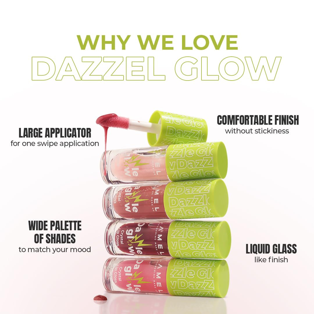 Dazzle Glow Crystal Clear Lip Gloss - Hydrating Lip Gloss - Non Sticky Lip Gloss - Colored Lip Gloss - Lip Gloss Color - Mini Lip Gloss - Moisturizing Lip Gloss - №404 You Can